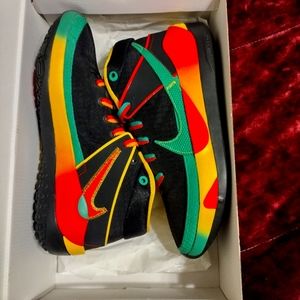 Nike KD 13 Rasta Big Kids size 6.5 Black Red Yellow Green